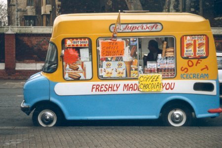 This is an ice cream van a common site on the residential streets of the 